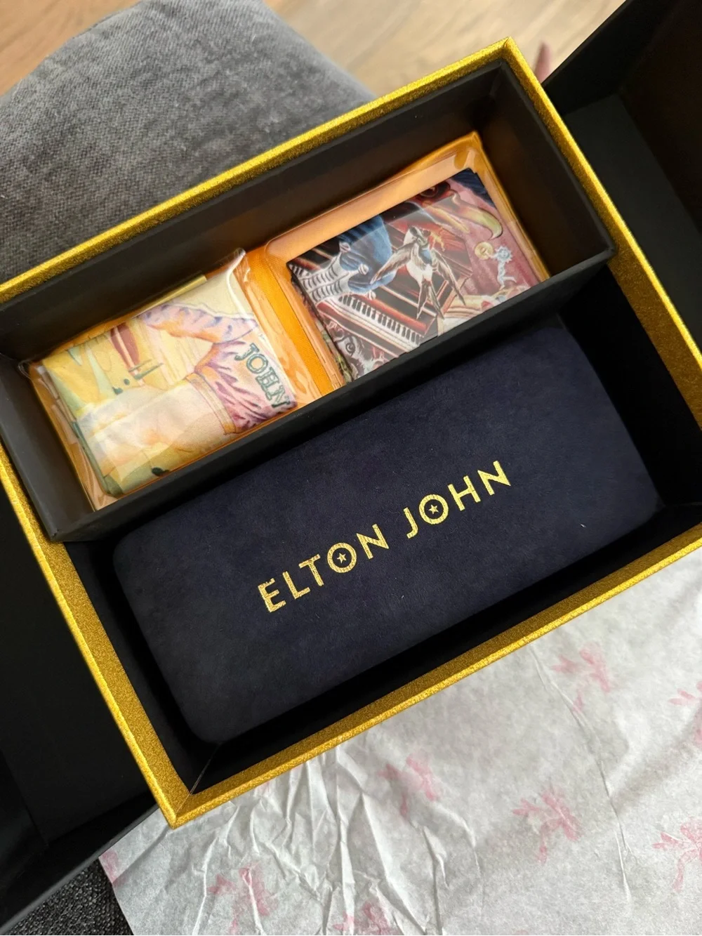 Elton John Blue Square Sunglasses - full inclusion
